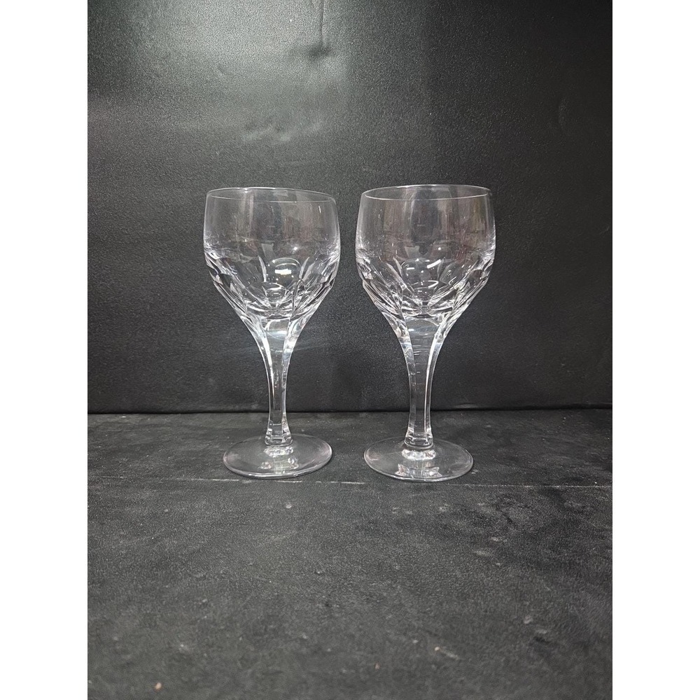 Atlantis Evora Panel‎ Cut Crystal Glasses, Set of 2, Water Glasses, Wine Glasses